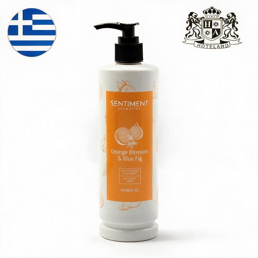 GREEK Fruits & Senses-Aφρολουτρο/Shower Gel σε Mπουκαλι Aντλιας 400ml (DISPENSER) με αρωματα Aνθη Πορτοκαλιας & Μπλε Συκο (20 τμχ/κιβώτιο) EΛΛΗΝΙΚΟ ΠΡΟΙΟΝ