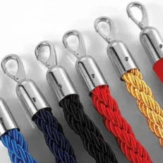 Alternative view of BARRIER ROPE WHITE-CHROME/Κορδονια Πλεκτα με τελειωμα αγκραφας χρωμιο και αγκιστρο με μηκος 1,50m