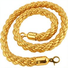 BARRIER ROPE GOLD-GOLD/Κορδονια Πλεκτα με τελειωμα αγκραφας χρυσο και αγκιστρο με μηκος 1,50m