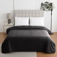 ΚΟΥΒΕΡΤΑ ΧΕΙΜΕΡΙΝΗ Anthracite Velour-ΙΣΠΑΝΙΑΣ 550GSM ΔΙΠΛΗ (220 x 240)