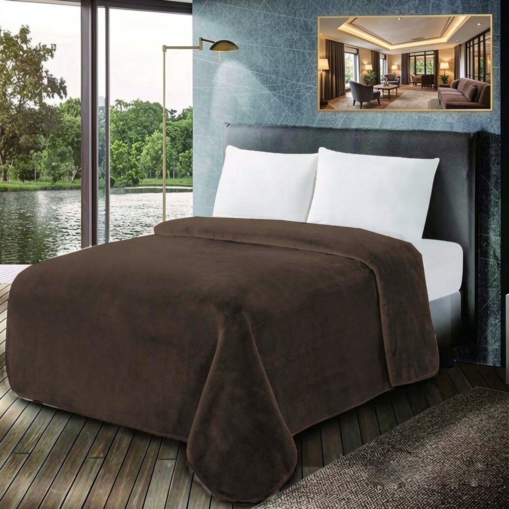 K-ΚΟΥΒΕΡΤΑ ΧΕΙΜΕΡΙΝΗ Coffee Quartz Velour-ΙΣΠΑΝΙΑΣ 600GSM ΜΟΝΗ (160 x 220)