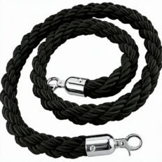 BARRIER ROPE BLACK-CHROME/Κορδονια Πλεκτα με τελειωμα αγκραφας χρωμιο και αγκιστρο με μηκος 1,50m