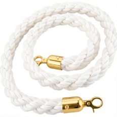 BARRIER ROPE WHITE-GOLD/Κορδονια Πλεκτα με τελειωμα αγκραφας χρυσο και αγκιστρο με μηκος 1,50m