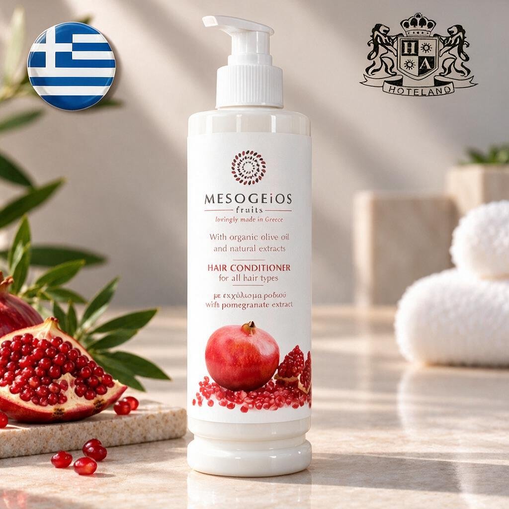 GREEK MESOGEIOS FRUITS-Mαλλακτικη Κρεμα Μαλλιων/Hair Conditioner σε μπουκαλι 50ml με άρωμα ροδι (9 τμχ/κιβώτιο) EΛΛΗΝΙΚΟ ΠΡΟΙΟΝ