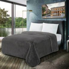 ΚΟΥΒΕΡΤΑ ΧΕΙΜΕΡΙΝΗ Chateua Grey Velour-ΙΣΠΑΝΙΑΣ 600GSM ΜΟΝΗ (160 x 220)