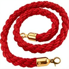 BARRIER ROPE RED-GOLD/Κορδονια Πλεκτα με τελειωμα αγκραφας χρυσο και αγκιστρο με μηκος 1,50m